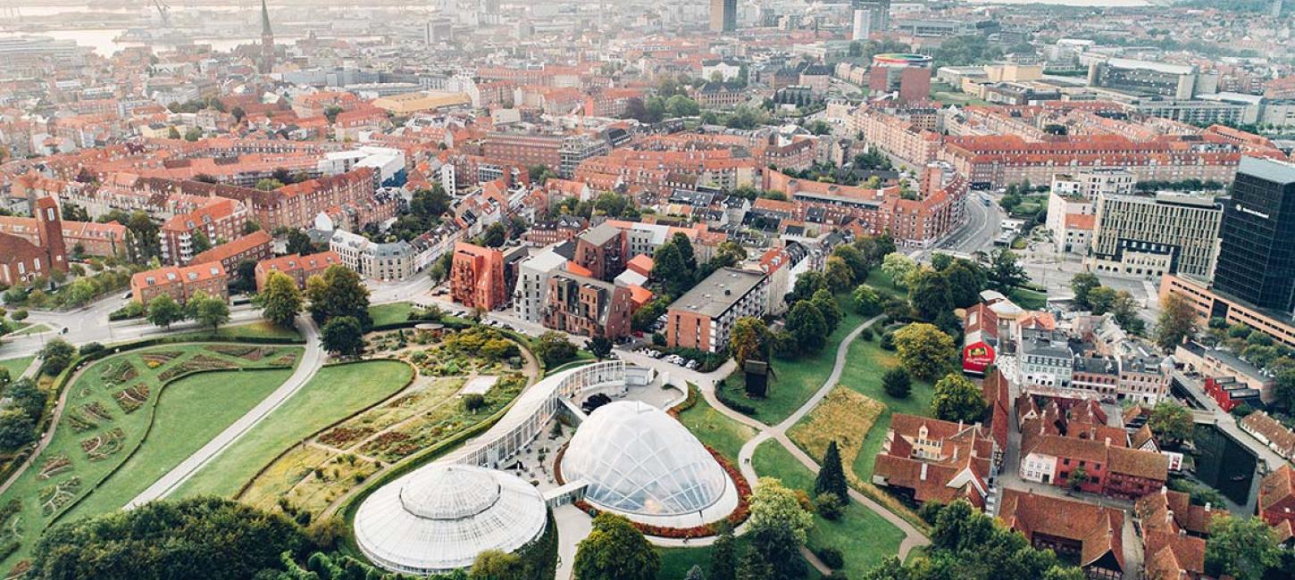 View over Aarhus from the Botanical Gardens