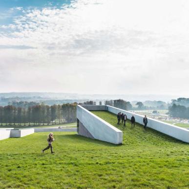 Udsigt ud over taget på Moesgaard Museum, Aarhus