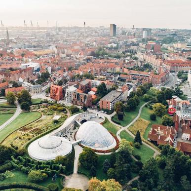 View over Aarhus from the Botanical Gardens
